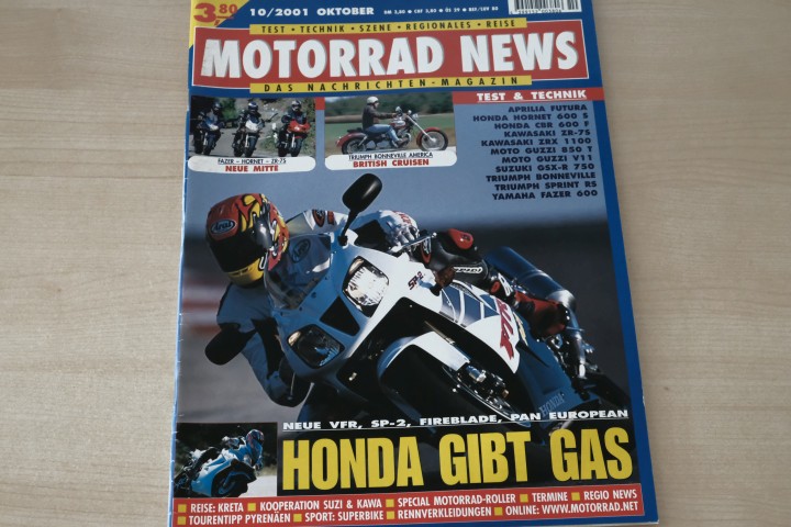 Deckblatt Motorrad News (10/2001)